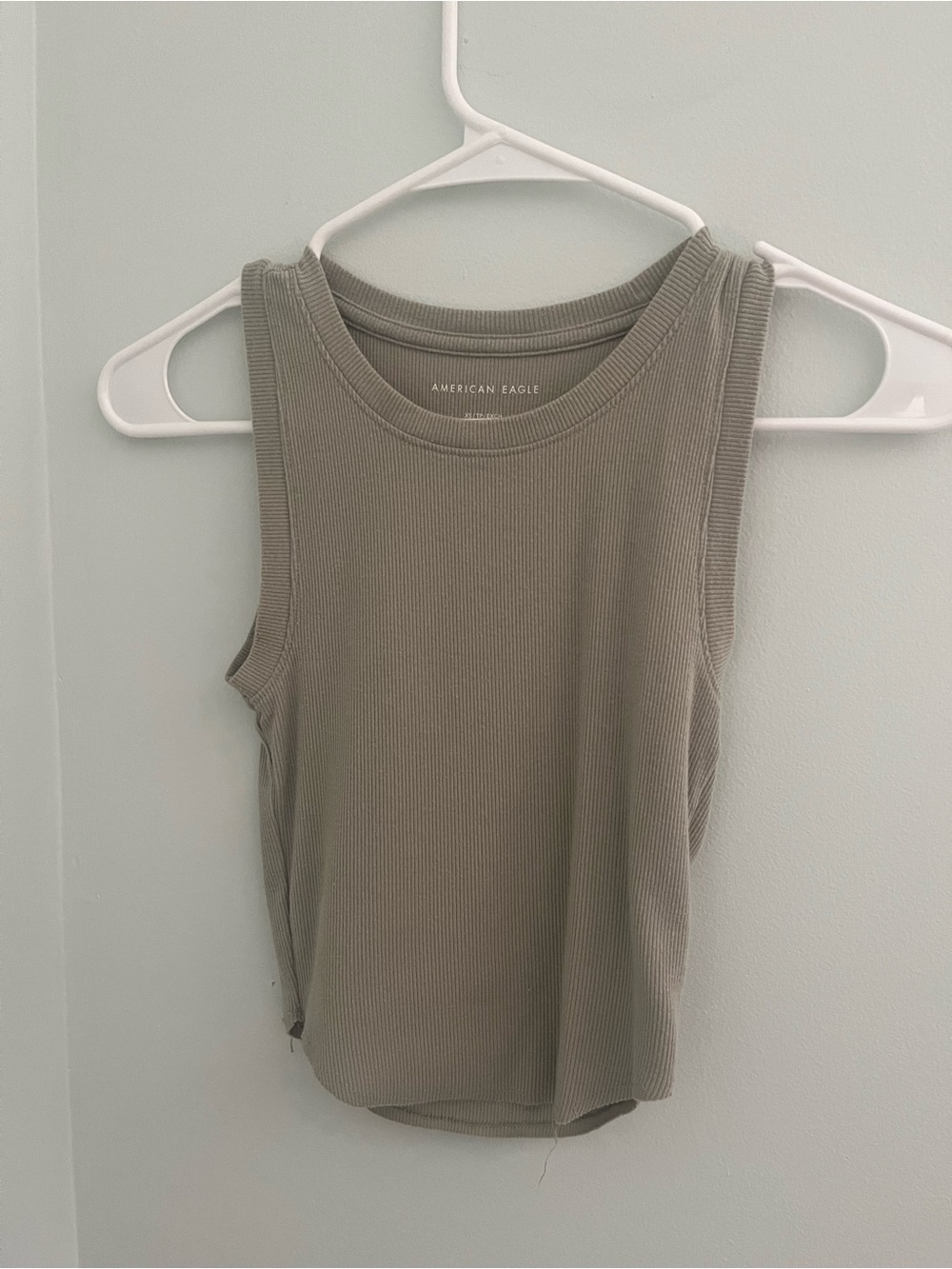 American Eagle Outfitters Sleeveless Ribbed Tank in Olive
